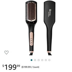Hair Straightener Brush Ionic Fast Heating Hair Brush for Thick Hair Black Hair